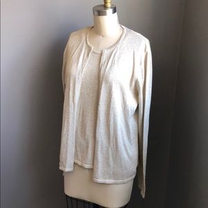 Ann Taylor silk tank top and a cardigan set